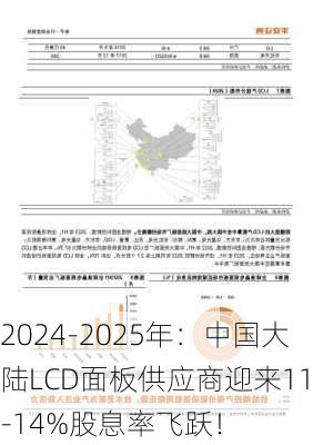 2024-2025年：中国大陆LCD面板供应商迎来11%-14%股息率飞跃！