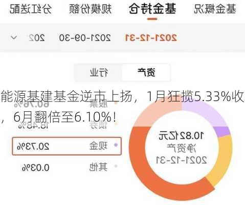 能源基建基金逆市上扬，1月狂揽5.33%收益，6月翻倍至6.10%！