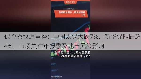 保险板块遭重挫：中国太保大跌7%，新华保险跌超4%，市场关注年报季及地产风险影响