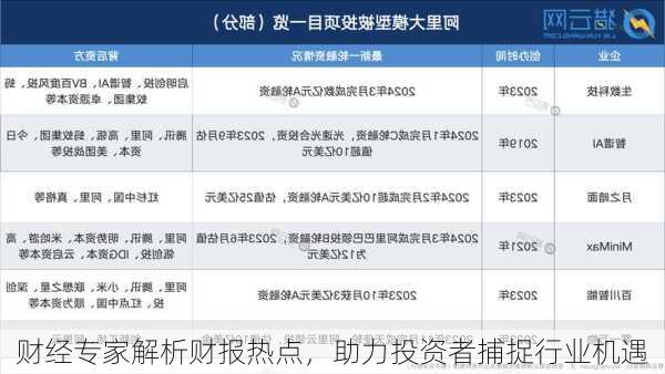 财经专家解析财报热点，助力投资者捕捉行业机遇