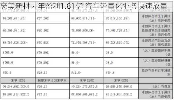 豪美新材去年盈利1.81亿 汽车轻量化业务快速放量