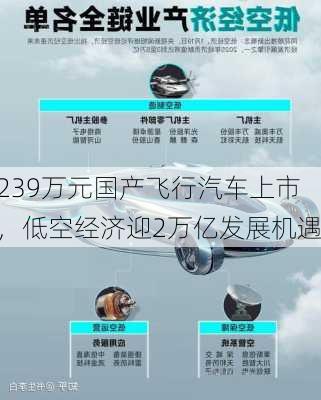 239万元国产飞行汽车上市，低空经济迎2万亿发展机遇