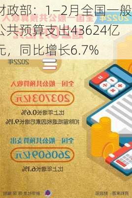 财政部：1―2月全国一般公共预算支出43624亿元，同比增长6.7%