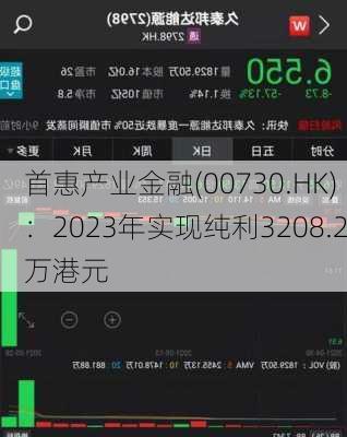 首惠产业金融(00730.HK)：2023年实现纯利3208.2万港元