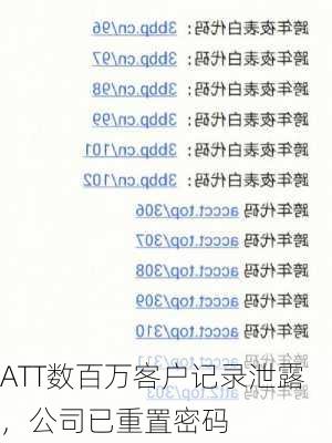 ATT数百万客户记录泄露，公司已重置密码