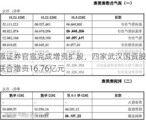 华源证券官宣完成增资扩股，四家武汉国资股东联合增资16.76亿元