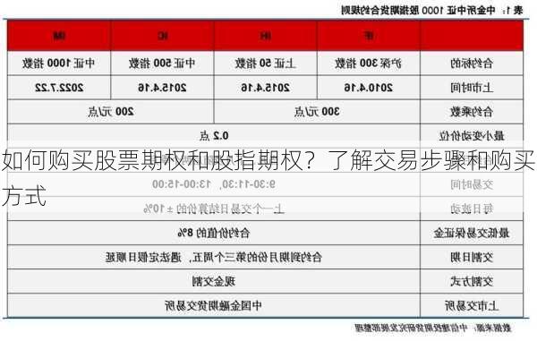 如何购买股票期权和股指期权？了解交易步骤和购买方式