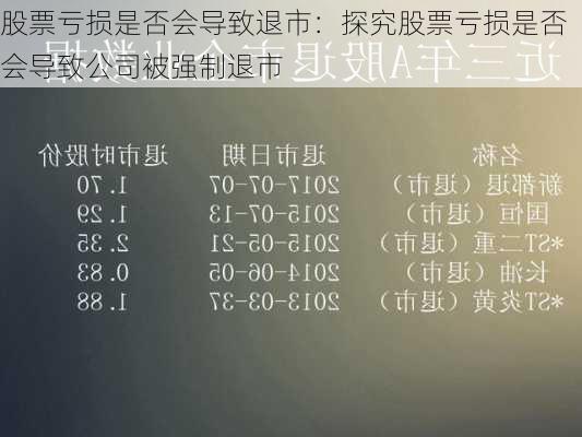 股票亏损是否会导致退市：探究股票亏损是否会导致公司被强制退市