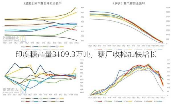 印度糖产量3109.3万吨，糖厂收榨加快增长