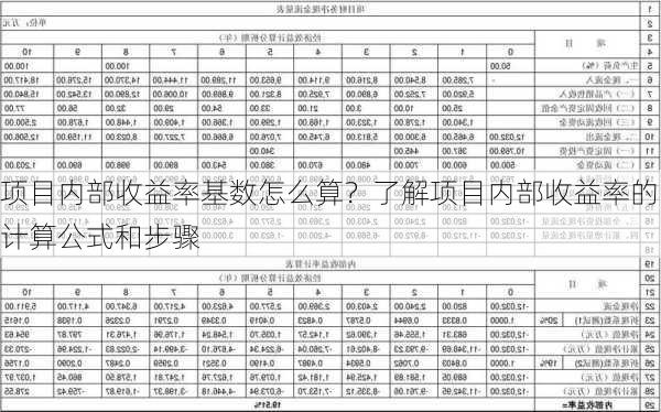 项目内部收益率基数怎么算？了解项目内部收益率的计算公式和步骤