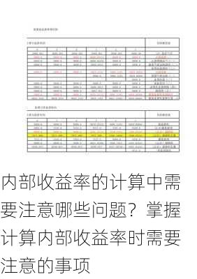 内部收益率的计算中需要注意哪些问题？掌握计算内部收益率时需要注意的事项