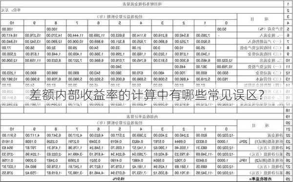 差额内部收益率的计算中有哪些常见误区？