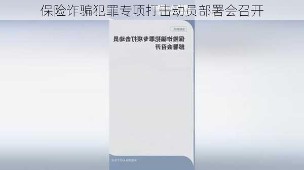 保险诈骗犯罪专项打击动员部署会召开