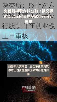 深交所：终止对六淳科技首次公开发行股票并在创业板上市审核