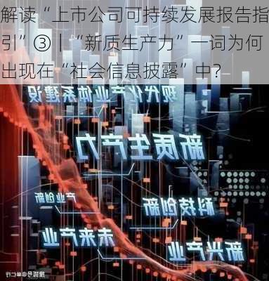 解读“上市公司可持续发展报告指引”③｜“新质生产力”一词为何出现在“社会信息披露”中？