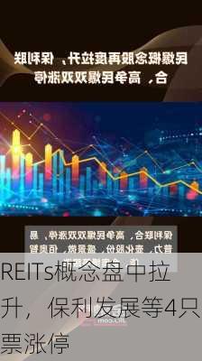 REITs概念盘中拉升，保利发展等4只股票涨停