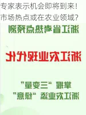 专家表示机会即将到来！市场热点或在农业领域？