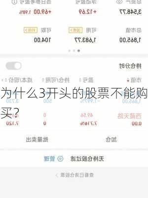 为什么3开头的股票不能购买？