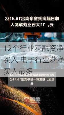 12个行业获融资净买入 电子行业获净买入最多