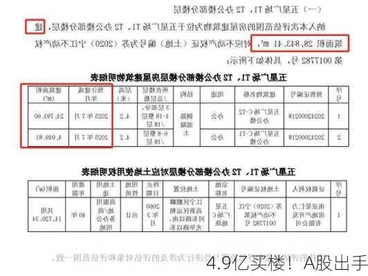 4.9亿买楼！A股出手