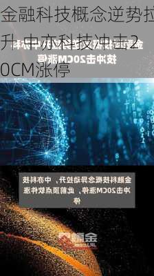 金融科技概念逆势拉升 中亦科技冲击20CM涨停