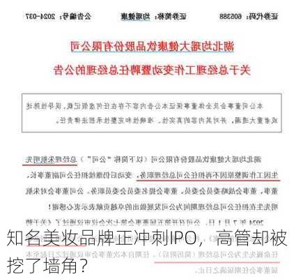 知名美妆品牌正冲刺IPO，高管却被挖了墙角？