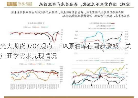 光大期货0704观点：EIA原油库存同步骤减，关注旺季需求兑现情况