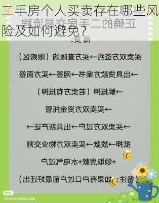 二手房个人买卖存在哪些风险及如何避免？