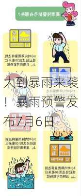 大到暴雨来袭！暴雨预警发布7月6日