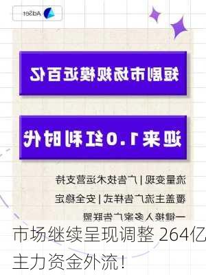 市场继续呈现调整 264亿主力资金外流！