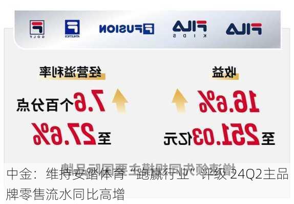 中金：维持安踏体育“跑赢行业”评级 24Q2主品牌零售流水同比高增