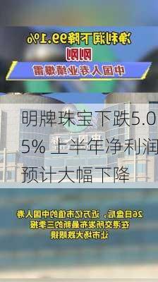 明牌珠宝下跌5.05% 上半年净利润预计大幅下降