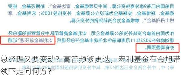 总经理又要变动？高管频繁更迭，宏利基金在金旭带领下走向何方？