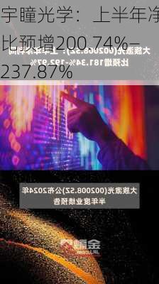 宇瞳光学：上半年净利同比预增200.74%―237.87%