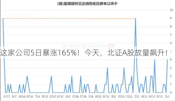 这家公司5日暴涨165%！今天，北证A股放量飙升！