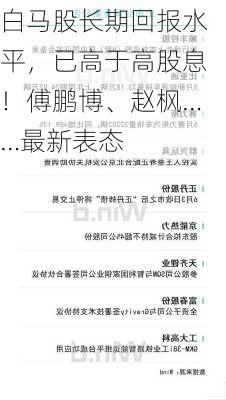 白马股长期回报水平，已高于高股息！傅鹏博、赵枫……最新表态