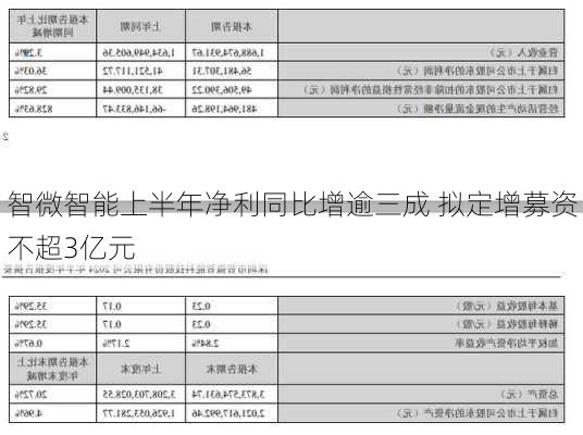 智微智能上半年净利同比增逾三成 拟定增募资不超3亿元