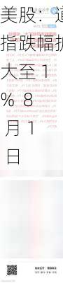 美股：道指跌幅扩大至 1%  8 月 1 日