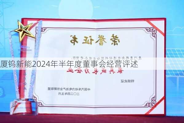 厦钨新能2024年半年度董事会经营评述