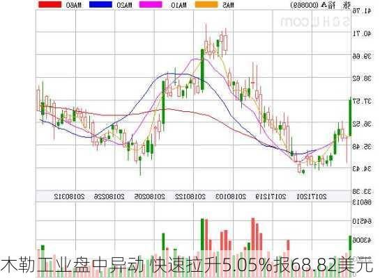 木勒工业盘中异动 快速拉升5.05%报68.82美元