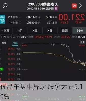 优品车盘中异动 股价大跌5.19%