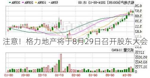 注意！格力地产将于8月29日召开股东大会