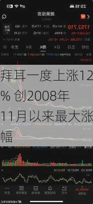 拜耳一度上涨12% 创2008年11月以来最大涨幅