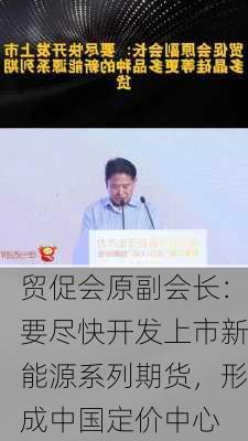 贸促会原副会长：要尽快开发上市新能源系列期货，形成中国定价中心