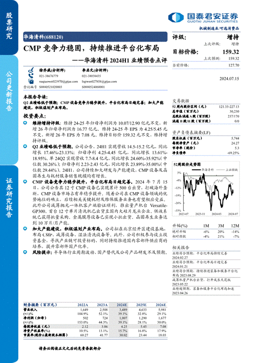 华海清科(688120)：Q2业绩稳健增长 平台化布局加速