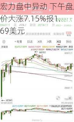 宏力盘中异动 下午盘股价大涨7.15%报1.69美元