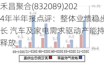 禾昌聚合(832089)2024年半年报点评：整体业绩稳步增长 汽车及家电需求驱动产能持续释放