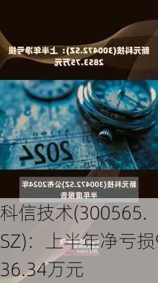 科信技术(300565.SZ)：上半年净亏损9036.34万元