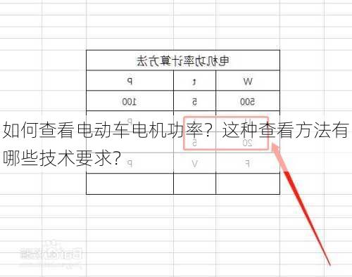 如何查看电动车电机功率？这种查看方法有哪些技术要求？