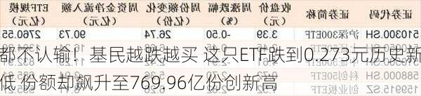 都不认输！基民越跌越买 这只ETF跌到0.273元历史新低 份额却飙升至769.96亿份创新高